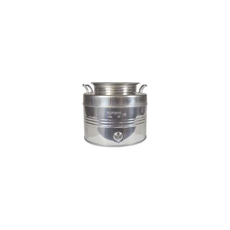 Fût en acier inoxydable de 15 litres. Huile graffato - ø mm.310x290h.