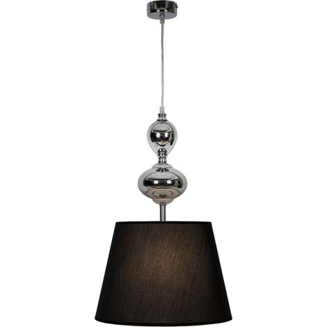Suspension glamour abat-jour noir Megan ZumaLine E27 Ø35