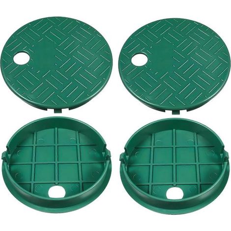 Filiyano-Lot de 4 couvercles de boîtes à vannes ronds pour systèmes d'irrigation de jardin, couvercles d'arroseurs extérieurs (1/5)