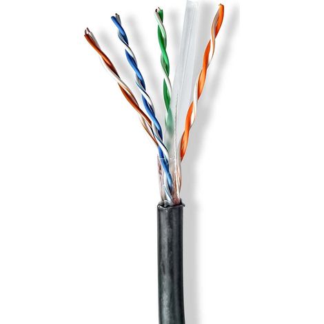 Bobina de cable cat6 solido uutp cca 3050 m outdoor redondo pe negro caja carton (1/2)