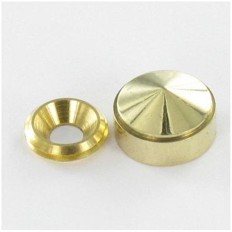 Rosace conique ou cache vis (1 rosace et 1 cuvette de vis) Laiton Diamètre 25 Pour Vis M6-1 pièce (1/4)