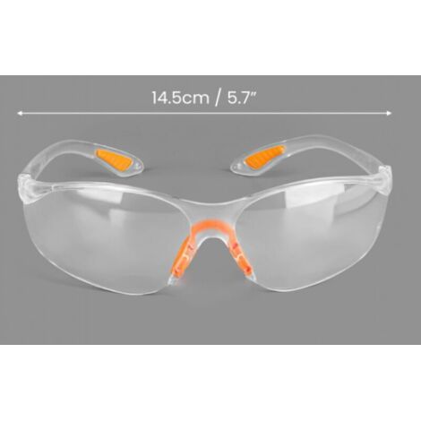 Lunettes de Sécurité Transparentes - Lunettes de Protection avec Verres en Plastique, Pont-de-Nez et Embouts de Branches en Caoutchouc pour Plus de Confort - Lunette Transparente PC (1/3)