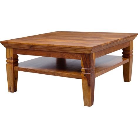 tavolino da salotto in legno di Acacia 85x85x45 miele dorato laccato OXFORD 0316 (1/3)