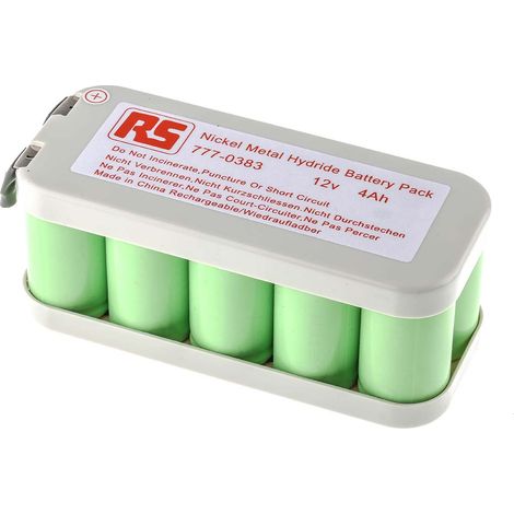 Bloc batterie rechargeable RS PRO 12V NiMH 4Ah C x 10 ( Prix pour 1 ) (1/2)