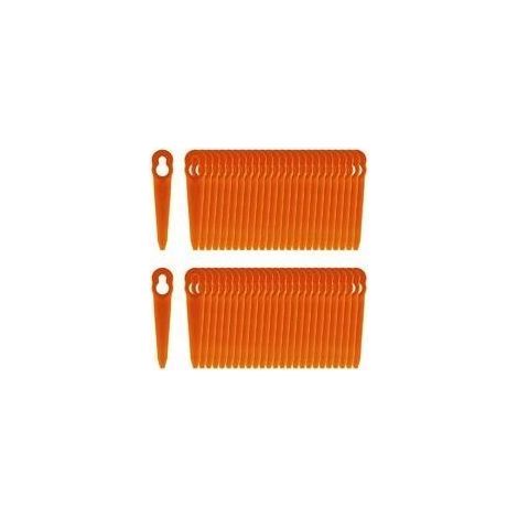 DBBEGK Pack de lames 100 compatibles avec Stihl PolyCut 2-2 PolyCut 3-2, FSA 45 FSA 57 FSE 52, lames en plastique pour tondeuses à gazon sans fil Stihl