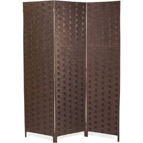 TrAdE Shop Traesio - Separe' A 3 Ante Pannelli Double Face Marrone Paravento Divisorio Ambienti Sep05 242589 - (1/5)