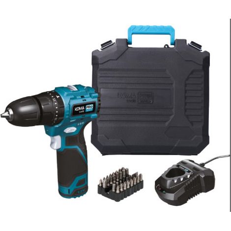 Trapano a percussione senza spazzole 12V KOMA TOOLS - Batteria 2,0Ah - Caricabatteria - Accessori (1/5)