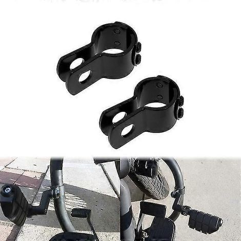 Motorrad-Motorschutzbügel 1 1/4" (32 mm) Highway-Fußrastenhalterung mit Klemmen für Harley Touring, Sportster, Dyna und Yamaha – Schwarze Fußrastenklemme