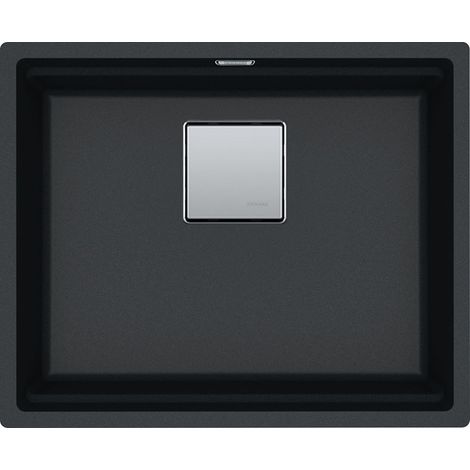 Franke – Évier en fragranit KNG 110-52 56x46 cm – Couleur onyx – Montage sous plan – Trop-plein carré – Compatible mitigeurs Active Twist (1/4)