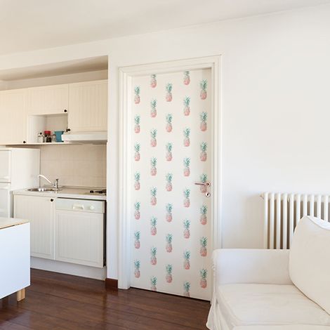 Sticker Autocollant Ananas 204 cm X 83 cm - Déco Murale Intérieure pour Portes, Murs, Fenêtres, Meubles, etc. (1/4)