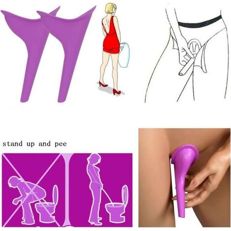 Urinoir portable pour femmes - 2 pièces - Silicone souple - 15x11 cm - Couleur aléatoire (1/4)
