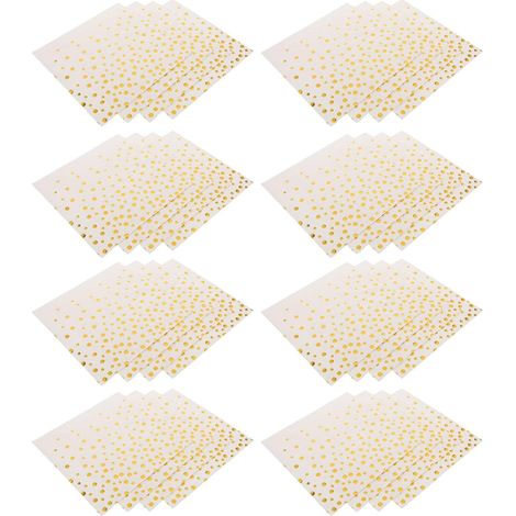 Serviettes en Papier à Pois Blanches Impression Dorée Lot de 100 Serviettes Jetables pour Mariage Fêtes et Cocktails Absorbantes et Décoratives pour Anniversaire et Événements (1/5)