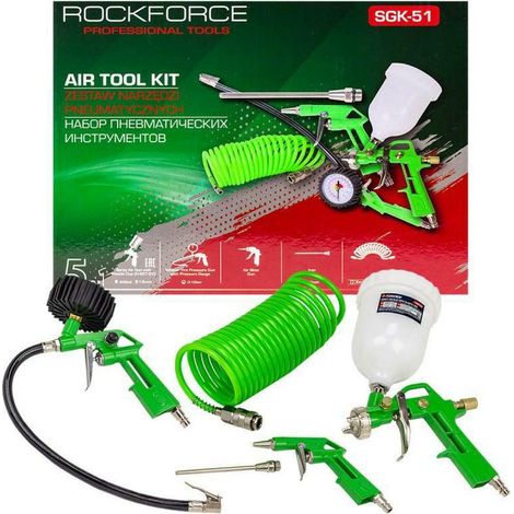 KIT D'OUTILS PNEUMATIQUES ROCKFORCE 5 PIECES