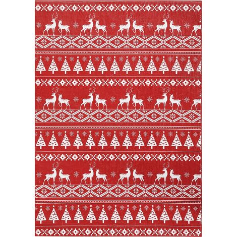 Carpet - Pearl Velvet Backing - Red, 120x170cm - for Living Room, Bedroom, Floor (1/5)