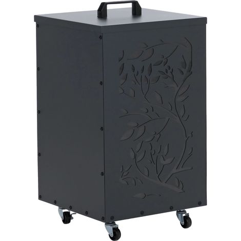 Bac à granulés HHG-254 Ranken, bac de rangement pour granulés, par exemple pour aliments pour animaux, pieds à roulettes, 64 x 36 x 36 cm, anthracite (1/5)