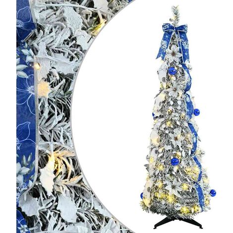 Árbol de Navidad artificial con 100 LED con soporte 150 cm PVC vidaXL
