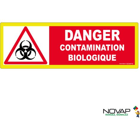 Panneau Danger contamination biologique - haute visibilité - 450x150mm - 4090788