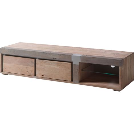 AMSTERDAM 101 Mobile Tv in legno di acacia - laccato / natur 180x48x39