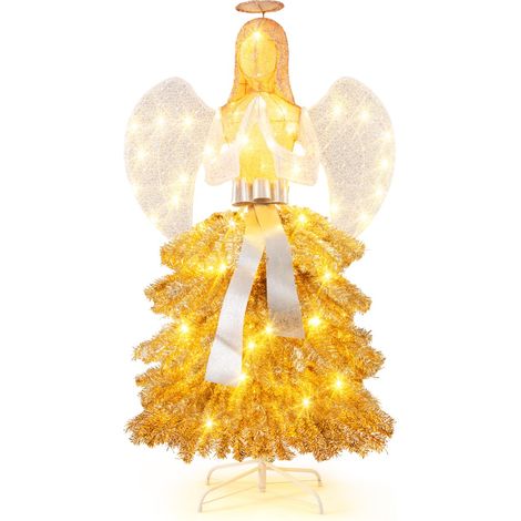 Albero di Natale artificiale luminoso con angelo da 157cm decorazione natalizia luci LED (1/4)