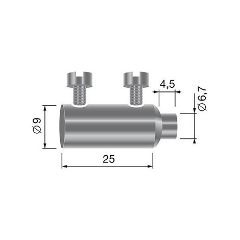 Abrazadera doble para cables, para cables de hasta ø: 3 mm.