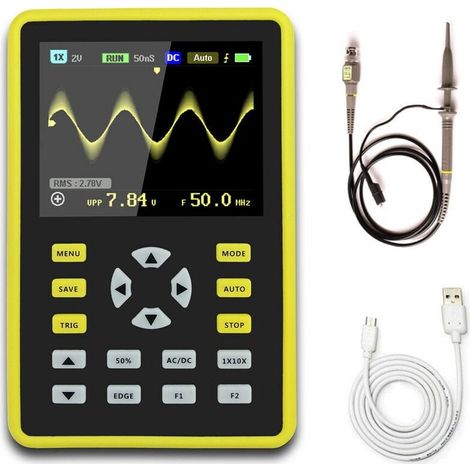 Oscilloscope Numérique Portable Mini 5012H - Écran LCD 2,4", Bande Passante 100 MHz, Taux d'Échantillonnage 500 MS/s pour Tests Électroniques et Réparations (1/5)