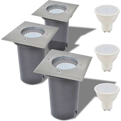 Outdoor LED Ground Lights 3 pcs Square vidaXL