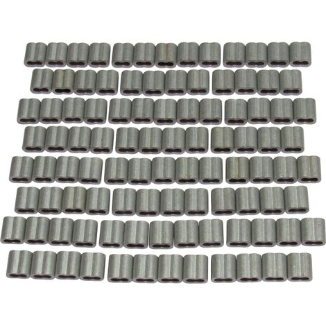 Double Barrel Crimp Sleeves Aluminium X100 (Electric Fence Wire Ferrules Polywire Splicing Loop)