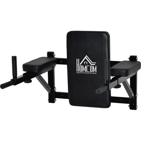 Barre de musculation murale avec bras réglables pour tractions, pompes et CrossFit à domicile 70 x 53-63 x 48 cm Noir (1/5)