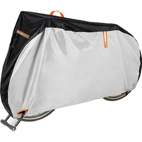 Housse de Vélo Imperméable pour 1 ou 2 Vélos, Grandes Housses de Vélo pour Stockage Extérieur, Oxford 420D pour Vélos Doubles/Vélo de Route/2 Vélos d'enfants - 200x70x110cm-Argent