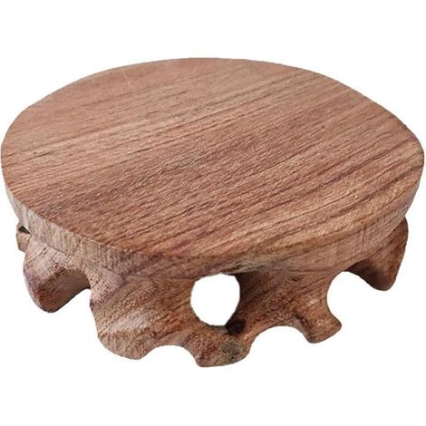 Runder Holzsockel, glatte Figuren, Sockelständer, handgefertigte Teekanne, Einzelhandel, 10 cm