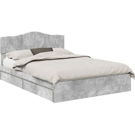 Maison Exclusive - Letto con Contenitore con testiera Grigio cemento 150 x 200 cm