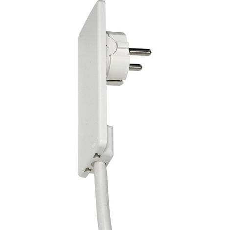 EVOline 1510.0000.0300 Schutzkontakt-Flachstecker Kunststoff mit Aussteckhilfe 230 V Weiß IP20