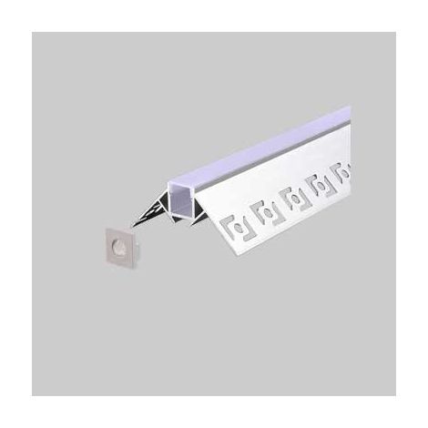 Profilo in alluminio per nastro LED - Recessable - Lunghezza 2m - Grigio/bianco - Garanzia 2 anni