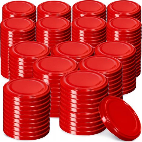 KADAX Schraubdeckel fi82 mm, Twist-Off-Deckel aus Metall, 200 Stück, Rot