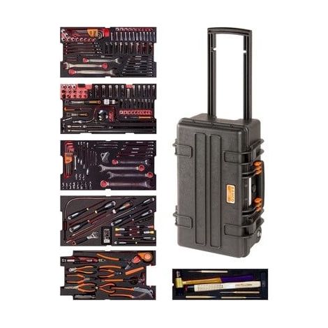 Bahco – Caisse à outils aviation 240 pcs – 4750RCHDW01FF1 – Coque polypropylène résistante – Valve de dépressurisation – Trolley intégré (1/5)