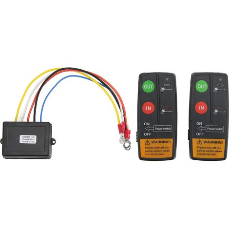 Commande Treuil Sans Fil Commande Treuil Electrique 12v 24v Kit de Télécommande de Treuil sans Fil 75ft Gamme 12V 24V Haute Sensibilité Universelle pour Voiture ATV Camion 379521011 (1/5)