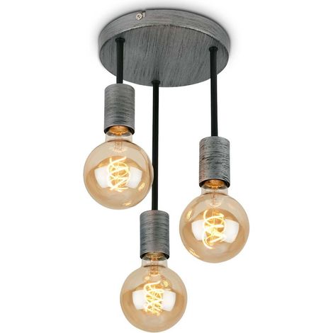 Briloner Leuchten HENGA - Spots - 3680034 - Silver Crafted - 3-flammig - E27 Fassung max. 60 Watt - Ø 19 x 31 cm