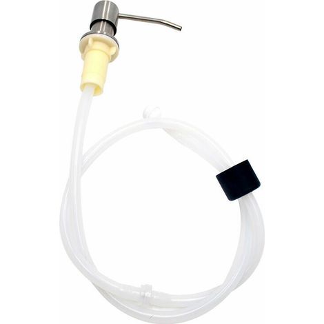 Dispenser di sapone da incasso, dispenser di sapone per lavello da cucina in acciaio inossidabile, dispenser di sapone da incasso con bottiglia da 500 ml e set di estensione da 1,2 m, ricarica superio (1/4)