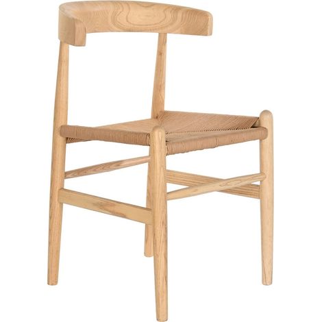 Chaise cuisine élégante en fibre d'orme naturelle - Couleur naturelle de bois d'orme (1/5)