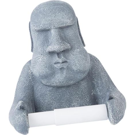 Porte-papier toilette en forme de statue Moai, salle bain à domicile. (1/5)