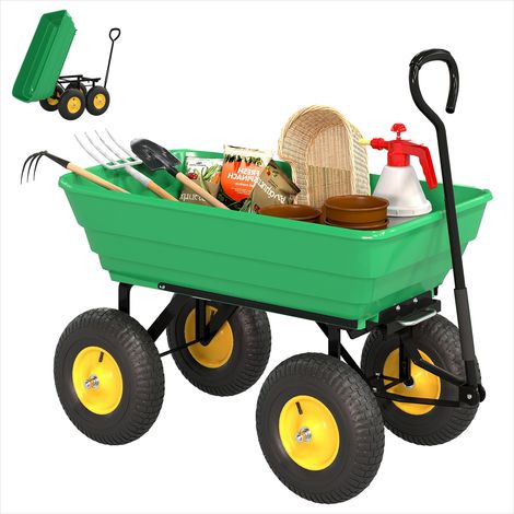SunJet Chariot de jardin, chariot utilitaire extérieur, Vert - Réf. AZM24WUXLYAT (1/5)