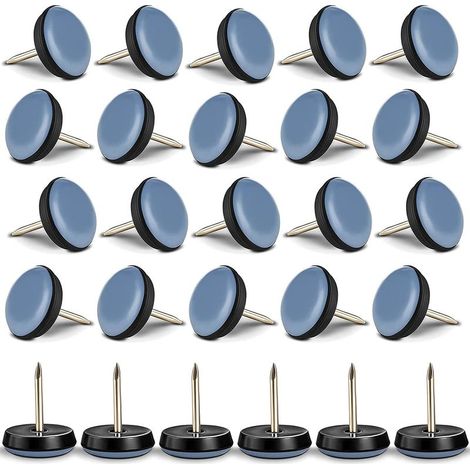 20-teiliges Stuhlgleiter-Set, Teflon-Stuhlgleiter mit Nägeln, Stuhlbeinschoner für Fliesen, Parkettböden, Stühle, Tische und Betten (1/5)