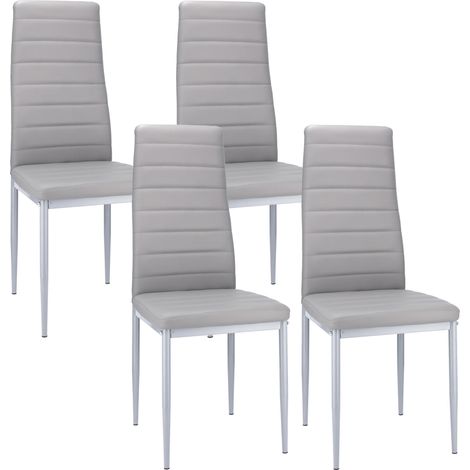 4 x VERUM Stuhl, graues Kunstleder