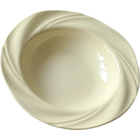 Plato de cerámica elegante para servir - Blanco lechoso
