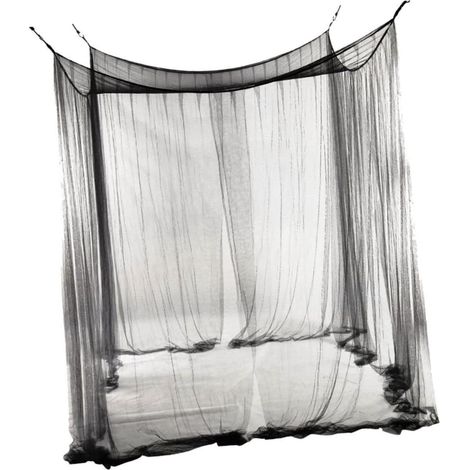 Moustiquaire double noire à baldaquin pour lit bébé, simple ou (1/5)