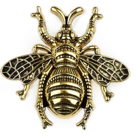 Poignées de porte décoratives laiton massif forme abeille placards tiroirs armoires cuisine trou unique doré noir déco intérieure (1/5)