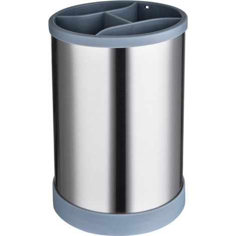 Organisateur de couverts en acier inoxydable avec support rotatif, rangement de comptoir pratique et durable – (1/5)