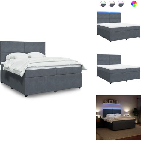 Sommier à lattes de lit et matelas Gris foncé 200x200cm Velours - Sommier À Lattes De Lit - Sommiers À Lattes De Lit - Lit - Meuble De Chambre À Coucher (1/5)