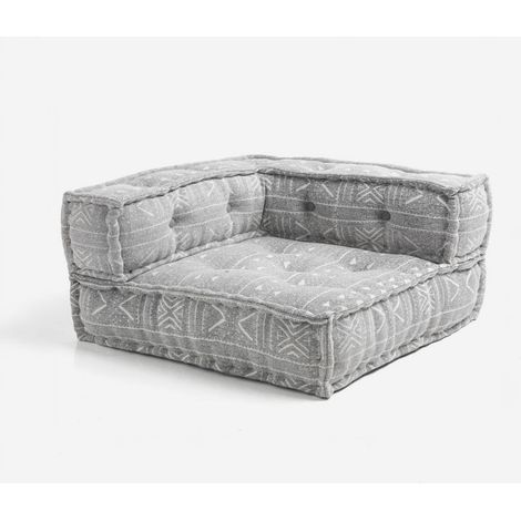 Poltrona angolare imbottita in cotone Yantra - Grigio (1/3)