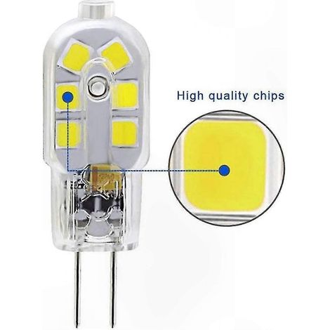 Ampoule LED 3W, 200 Lumens, 12V AC/DC, Angle 360°, Blanc Froid 6000K, Puce SMD 2835, Équivalent Halogène, Éclairage Plafonnier Cuisine Intérieur (1/4)